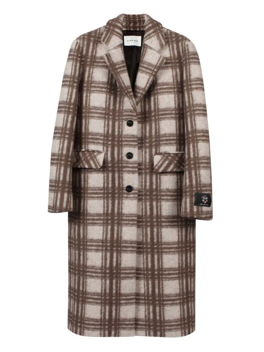 Wool Blend Chesterfield Single Check Coat
