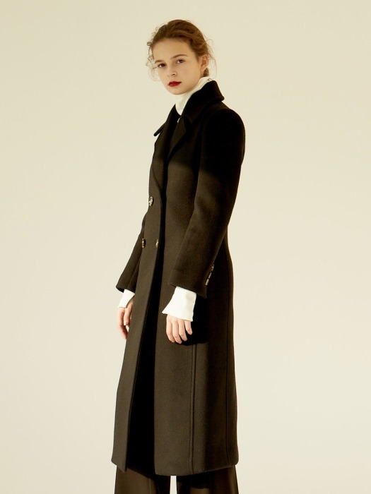 18FW DOUBLE LONG COAT BLACK