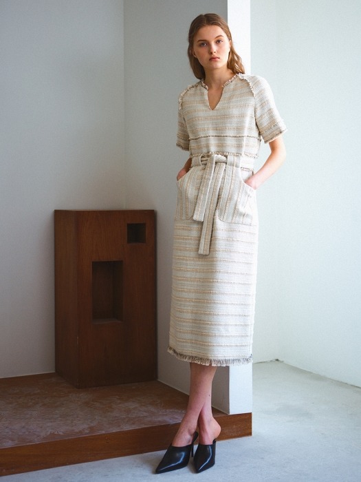 Tweed tiered dress