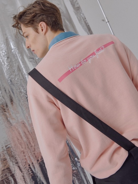 Lettering Loose Fit Sweatshirt (Pink)