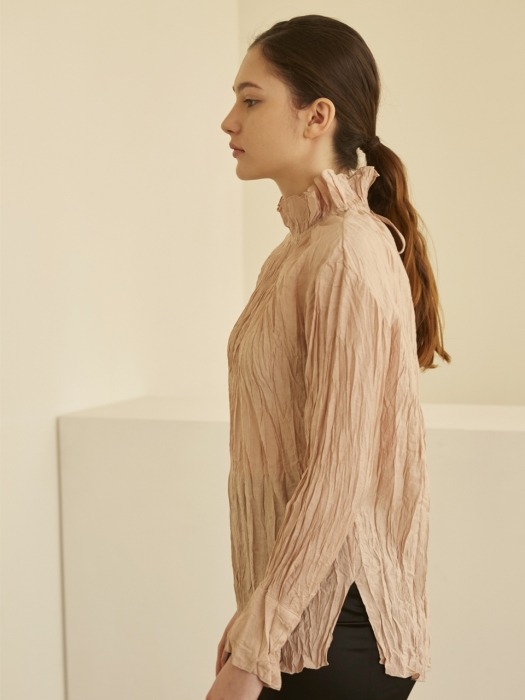 19SS WRINKLE BLOUSE SMOKE PINK