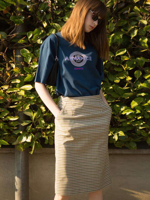 RETRO CHECK SLIT SKIRT (GREEN) UDSK9E212E2