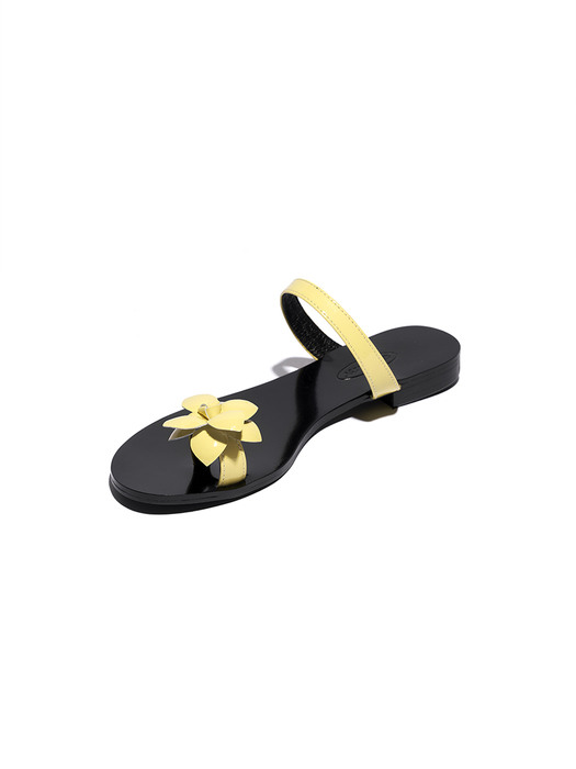 Yellow Flo Mee Leather Sandals