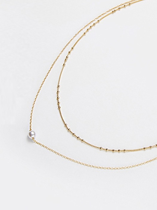 dot chain two layered necklace