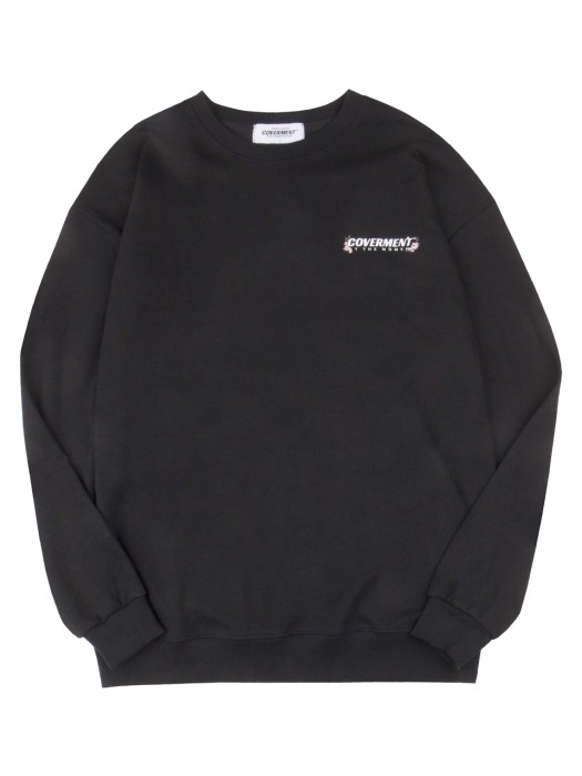 Flower Logo OverFit Sweatshirts Black