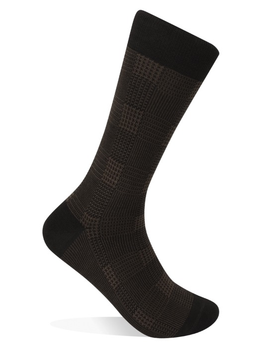 BROWN GLEN PLAID SOCKS