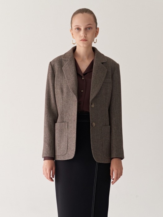 19FW NOTCHED COLLAR WOOL BLAZER_2COLORS