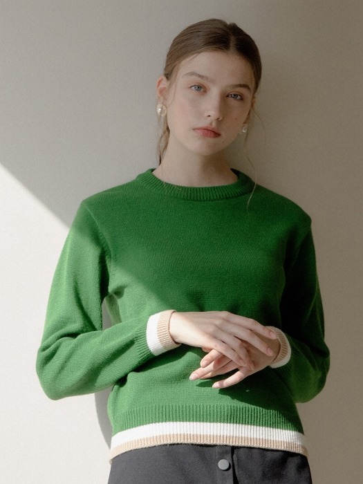 COLOR ROUND KNIT_GREEN