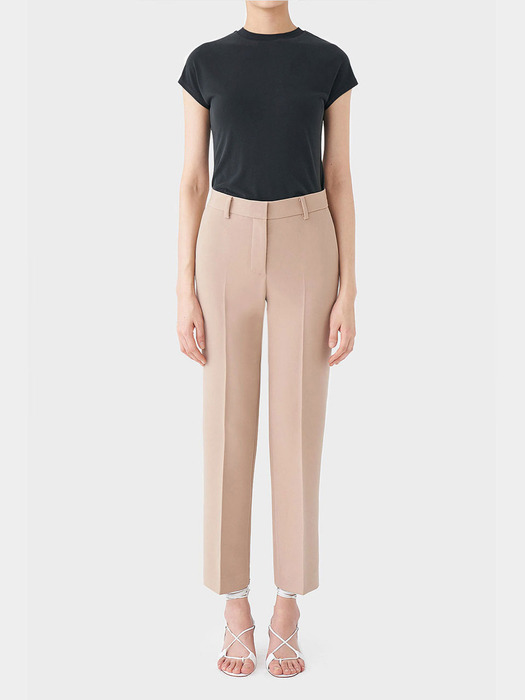 BEIGE POSIE STRETCH HIGHRISE PANTS 