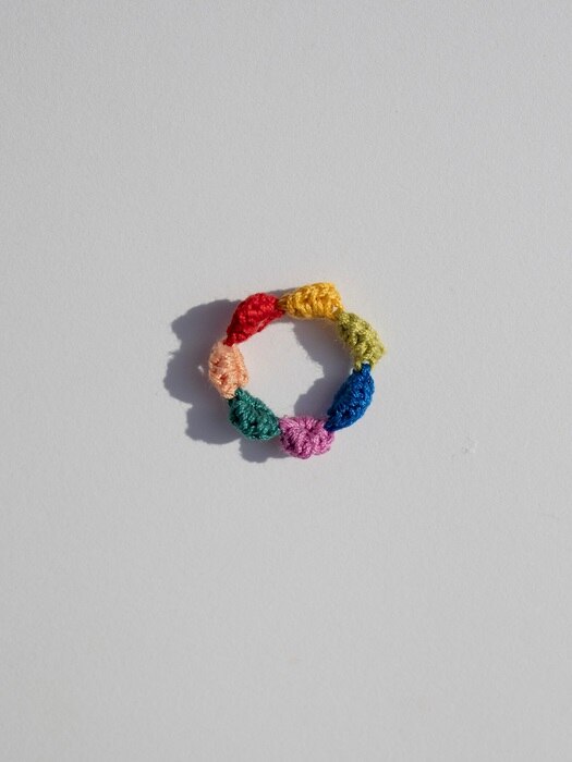 Rainbow knit ring