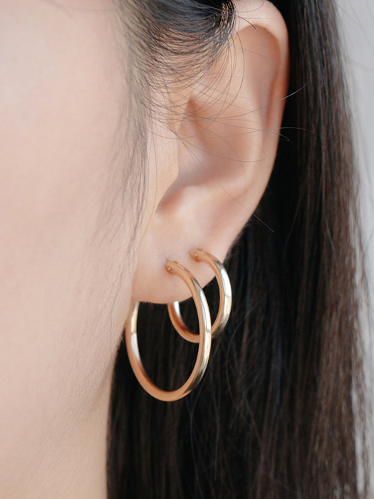 14k gf onetouch ring earrings (4size)(14k골드필드)