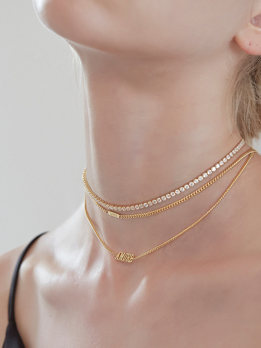 LOVE SQUARE LETTERING CHAIN CHOKER NECKLACE_NZ1069