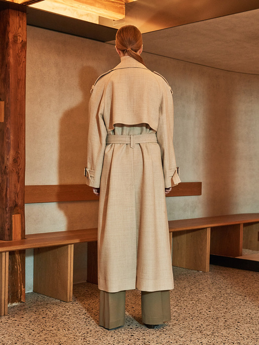 MANUEL Belted Wool Trench Coat_Oatmeal