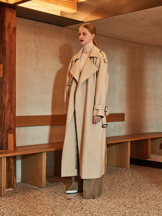 MANUEL Belted Wool Trench Coat_Oatmeal
