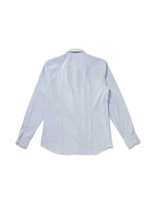 cool max blue stripe wide collar dress shirt_CWSAA20515BUX
