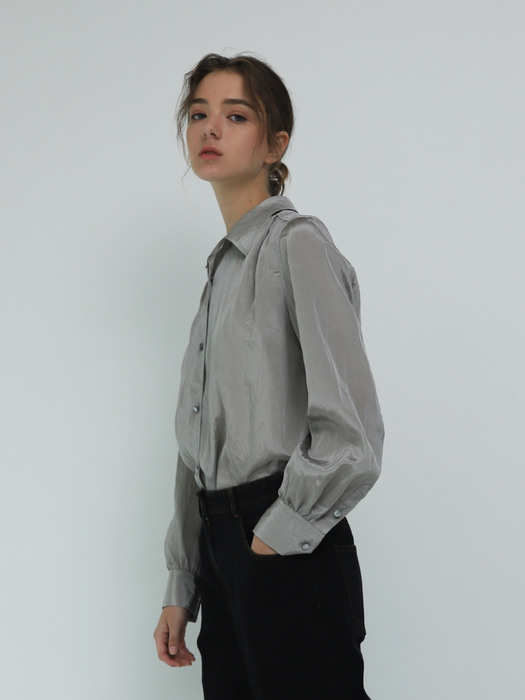 Blouse Open Collar London Fog