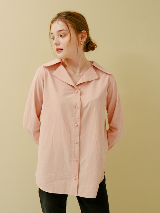 BELL SLEEVES COTTON BLOUSE_CORAL