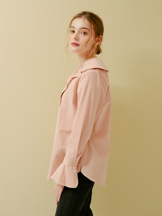 BELL SLEEVES COTTON BLOUSE_CORAL