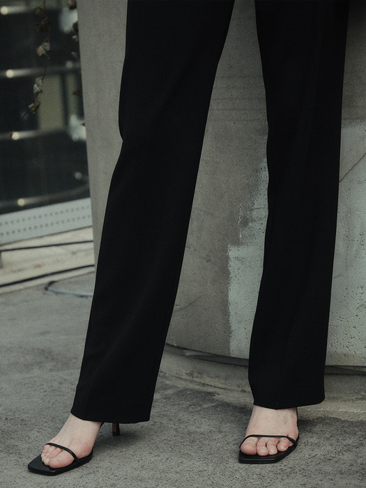 [Drama Signature] Slim Bootcut Trousers_BLACK