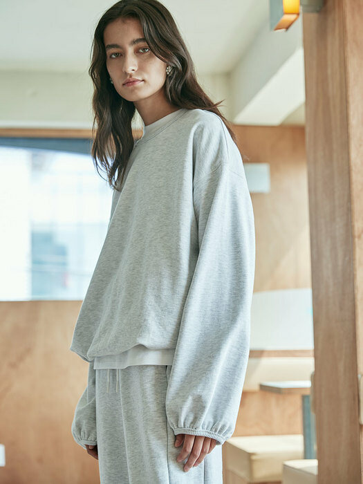 Bijou Puff Sweat Shirt_Light Grey