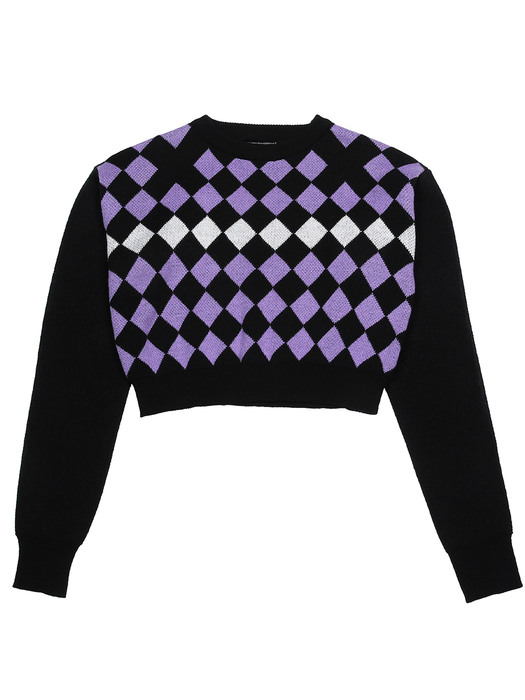 argyle crop knit