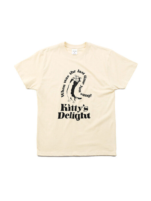 Kitty`s delight short sleeve T-shirt oatmeal