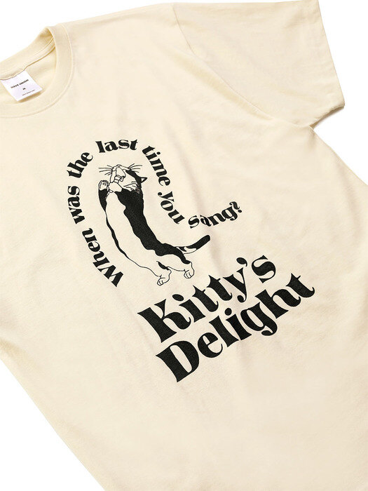 Kitty`s delight short sleeve T-shirt oatmeal