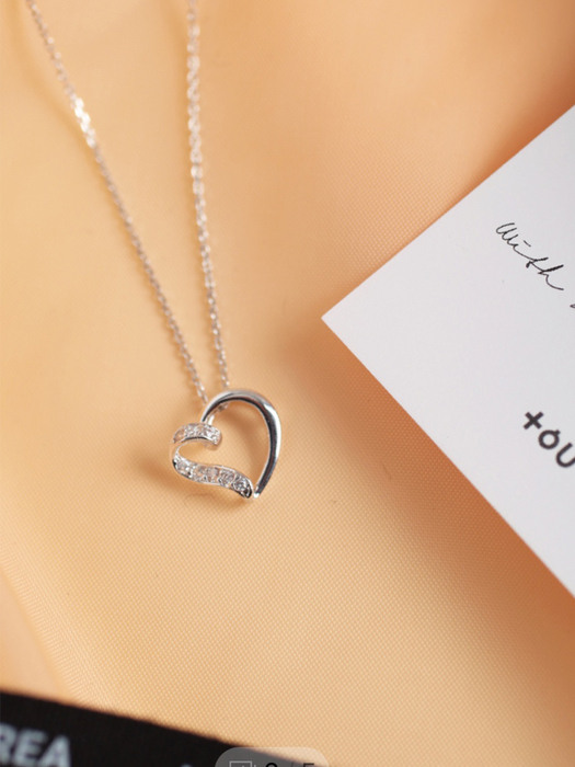 [Silver925] LU141 Cubic curve heart necklace
