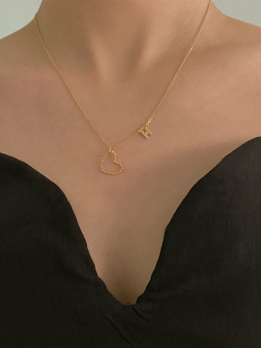 [단독][2 SET] petit initial pearl necklace + deep is your sweet necklace