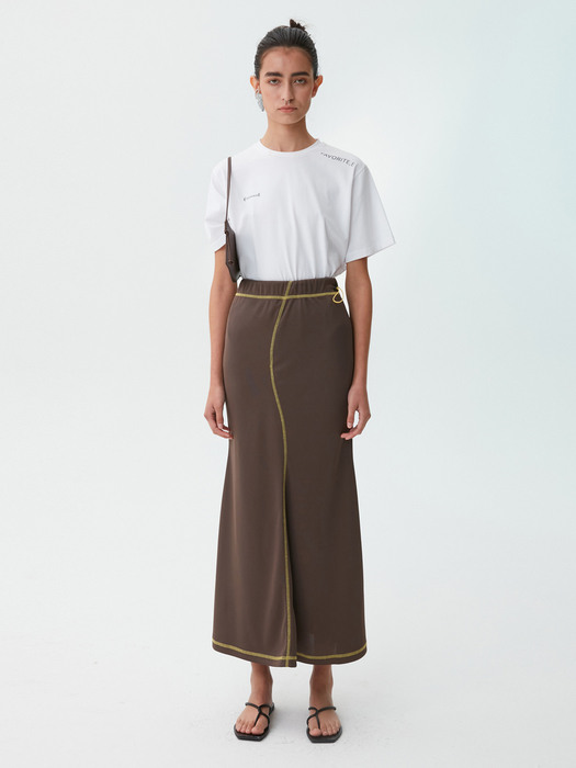 WAVE FLARE SKIRT (BROWN)