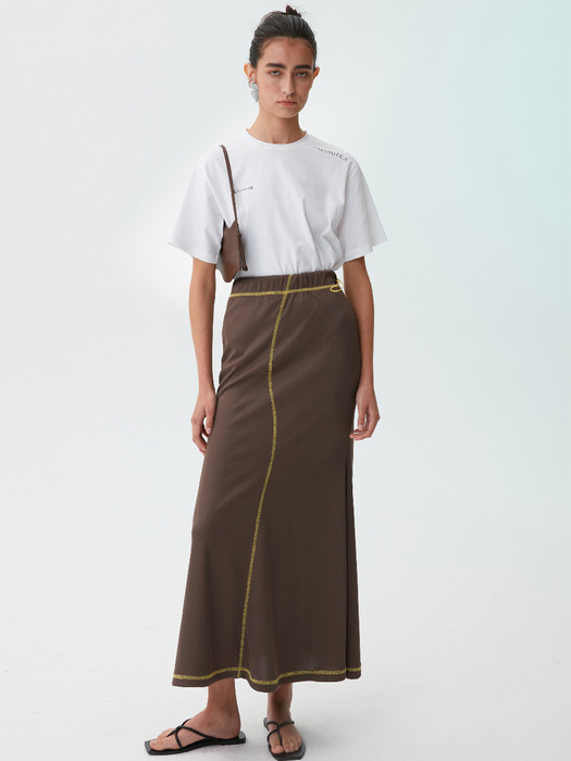 WAVE FLARE SKIRT (BROWN)
