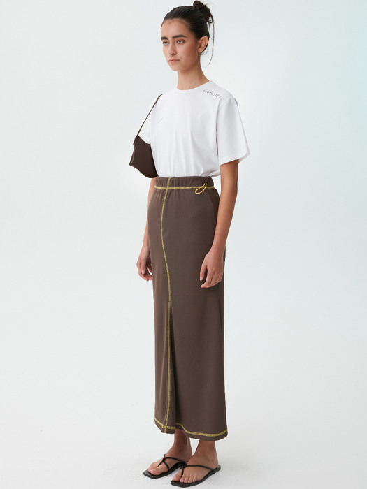 WAVE FLARE SKIRT (BROWN)