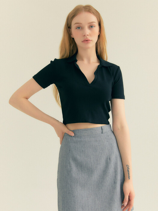 Linen Basic Skirt (Gray)