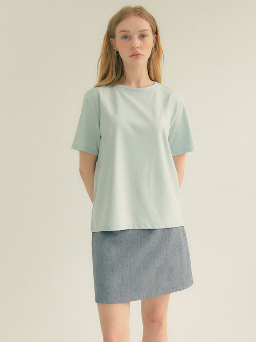 Linen Basic Skirt (Gray)