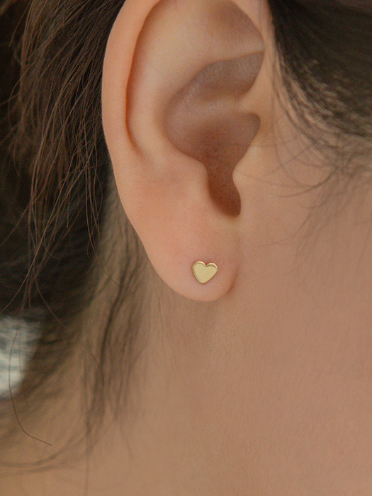 14K Gold Flat Heart Piercing, Earrings (14k골드) s16