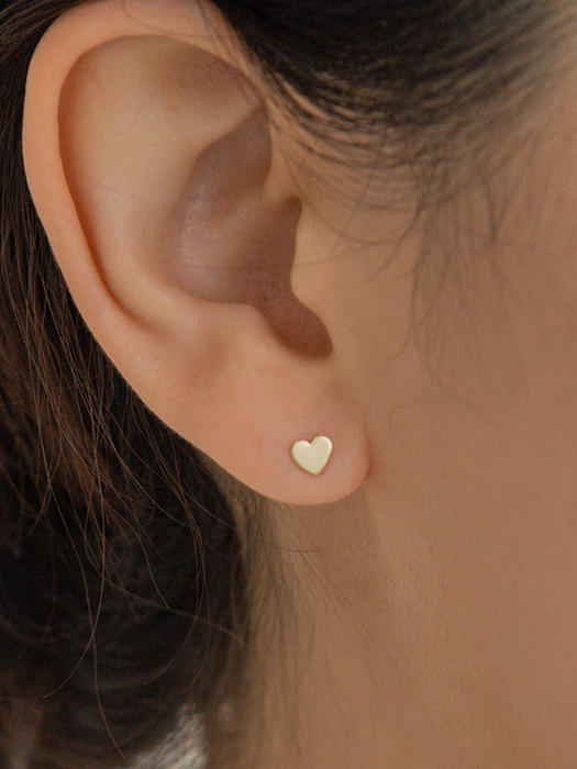 14K Gold Flat Heart Piercing, Earrings (14k골드) s16