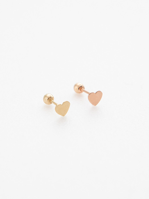14K Gold Flat Heart Piercing, Earrings (14k골드) s16