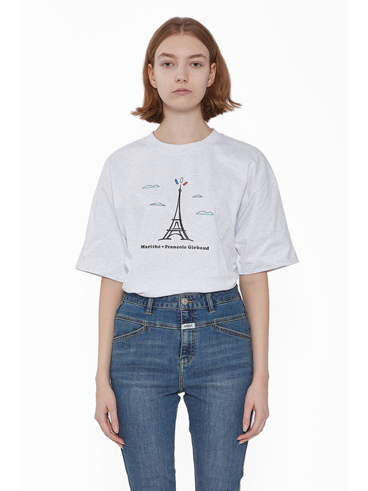 MARITHE TOWER TEE heather gray