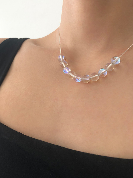 [단독]bubbles and thin chain necklace