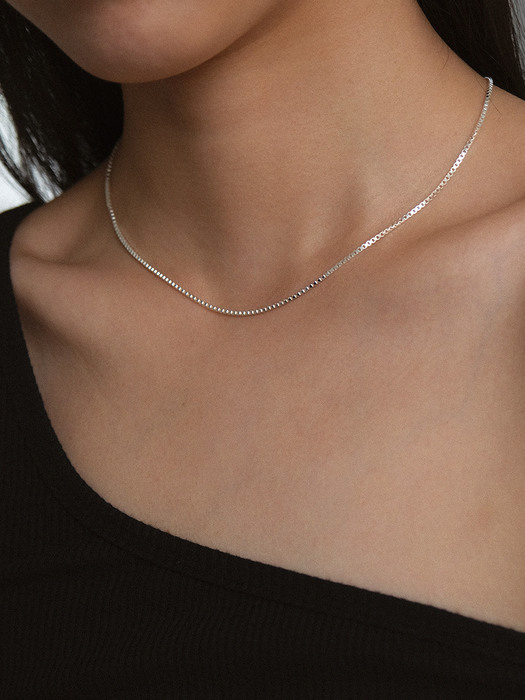 Box Chain Necklace (silver925)(2color)