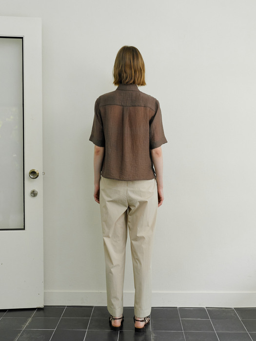Half sleeved blouse(brown)