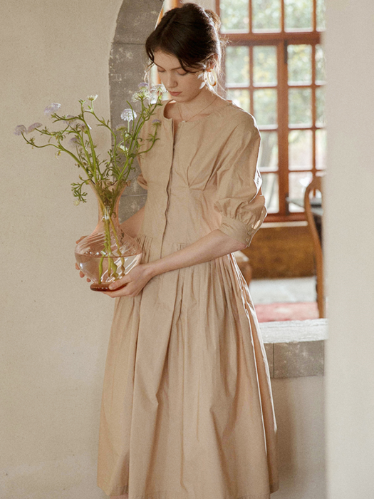 RACHEL basic shirt dress_beige