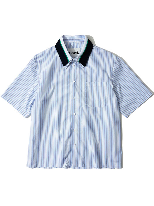 OVERLAP DOUBLE COLLAR SHIRT_NV