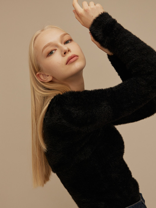 [리퍼브] CASHMERE BOLERO KNIT [BLACK]