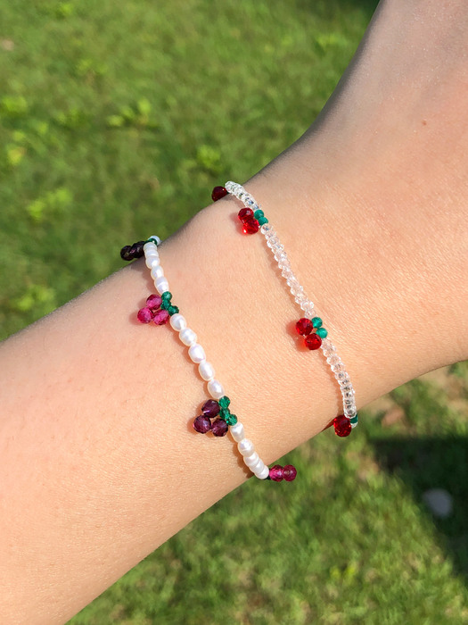 raspberry pearl bracelet
