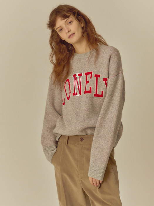 NOHANT노앙]LONELY/LOVELY CASHMERE KNIT SWEATER GRAY