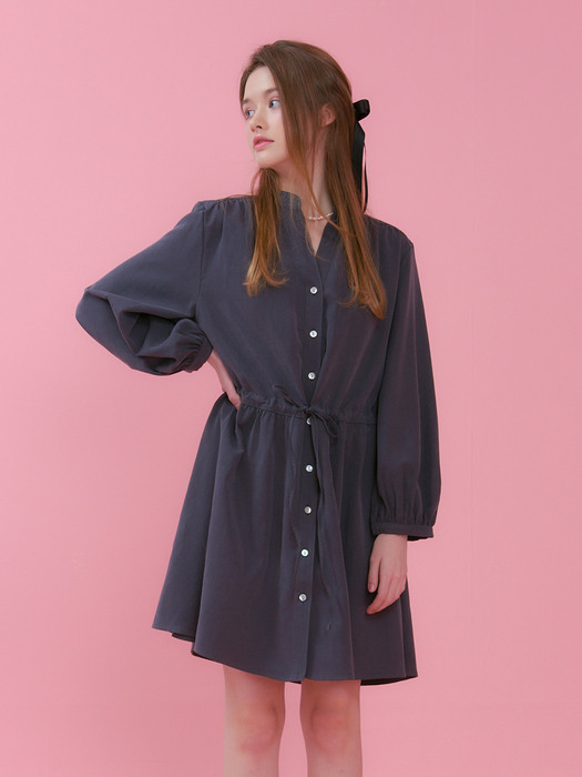 HENRY NECK STRING ONEPIECE_CHARCOAL