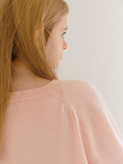 [soma] Vneck Knit Pullover Light Pink