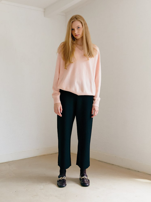 [soma] Vneck Knit Pullover Light Pink