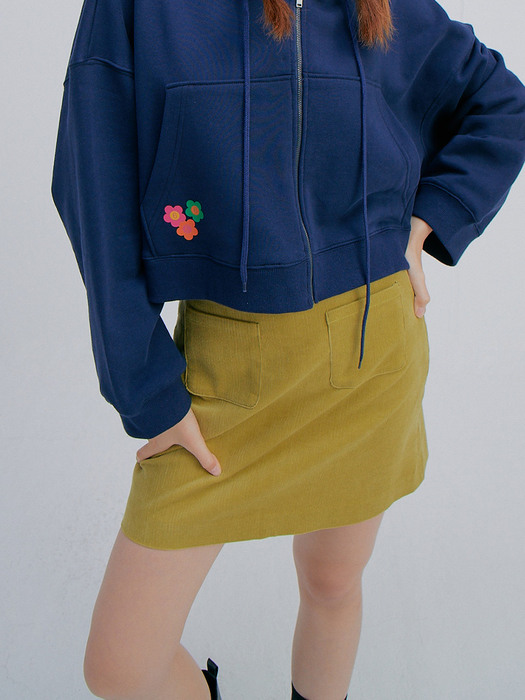 Corduroy A-line Mini Skirt_Lime